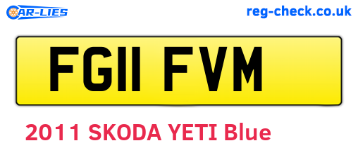 FG11FVM are the vehicle registration plates.
