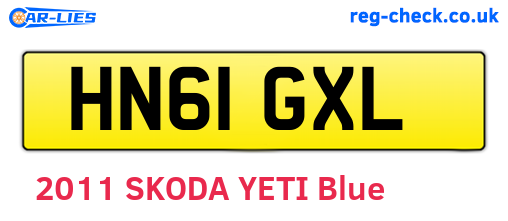 HN61GXL are the vehicle registration plates.