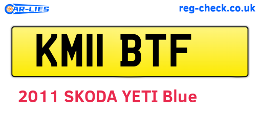 KM11BTF are the vehicle registration plates.