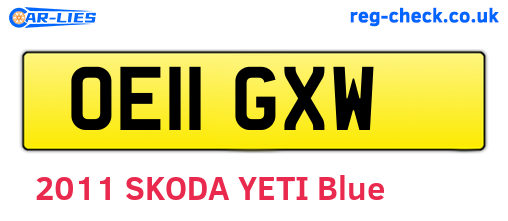 OE11GXW are the vehicle registration plates.