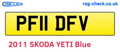 PF11DFV are the vehicle registration plates.