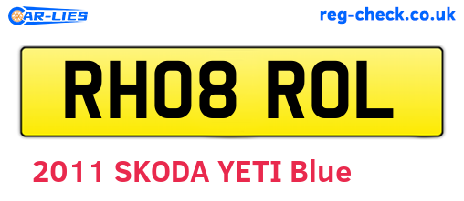 RH08ROL are the vehicle registration plates.
