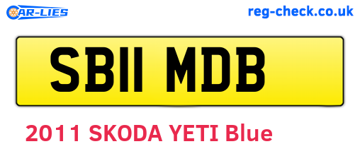 SB11MDB are the vehicle registration plates.