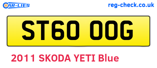ST60OOG are the vehicle registration plates.