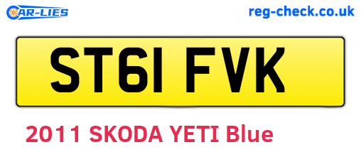 ST61FVK are the vehicle registration plates.