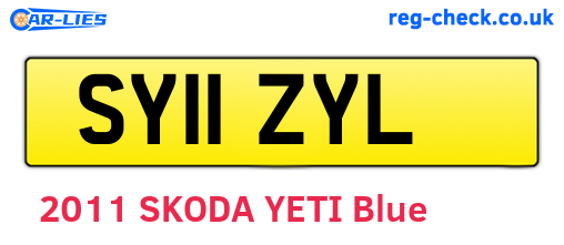 SY11ZYL are the vehicle registration plates.