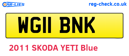 WG11BNK are the vehicle registration plates.