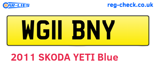 WG11BNY are the vehicle registration plates.