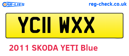 YC11WXX are the vehicle registration plates.