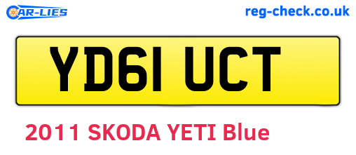 YD61UCT are the vehicle registration plates.