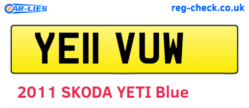 YE11VUW are the vehicle registration plates.