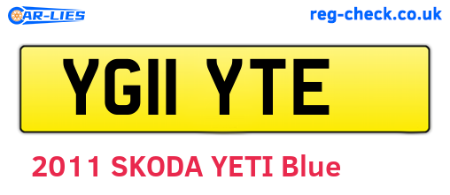YG11YTE are the vehicle registration plates.