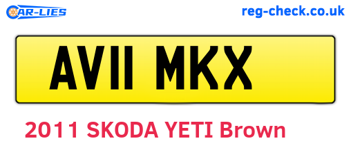 AV11MKX are the vehicle registration plates.