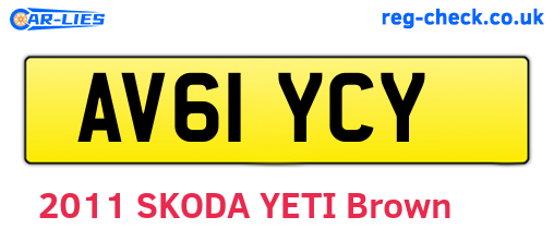 AV61YCY are the vehicle registration plates.