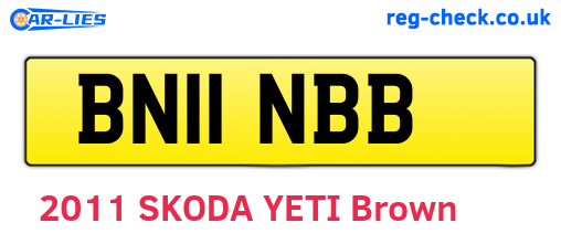 BN11NBB are the vehicle registration plates.