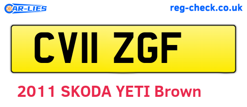 CV11ZGF are the vehicle registration plates.
