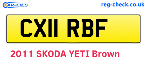 CX11RBF are the vehicle registration plates.