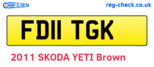 FD11TGK are the vehicle registration plates.