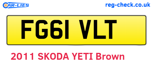 FG61VLT are the vehicle registration plates.