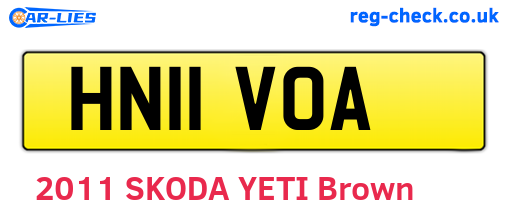 HN11VOA are the vehicle registration plates.