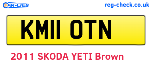 KM11OTN are the vehicle registration plates.