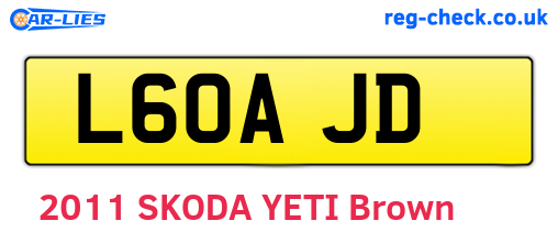 L60AJD are the vehicle registration plates.
