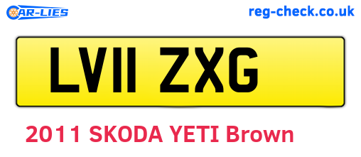 LV11ZXG are the vehicle registration plates.