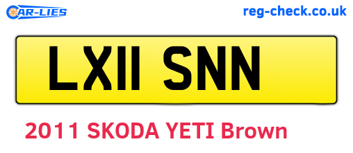 LX11SNN are the vehicle registration plates.