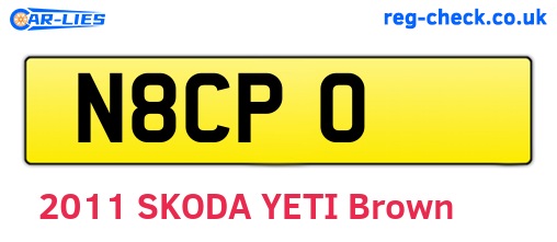 N8CPO are the vehicle registration plates.