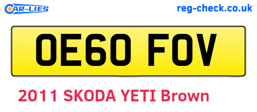 OE60FOV are the vehicle registration plates.