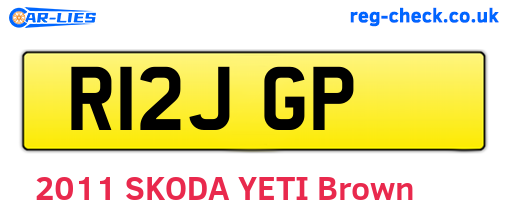 R12JGP are the vehicle registration plates.