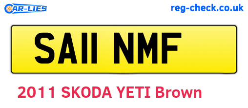 SA11NMF are the vehicle registration plates.
