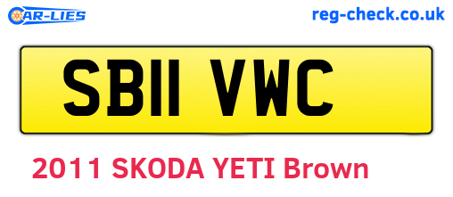 SB11VWC are the vehicle registration plates.