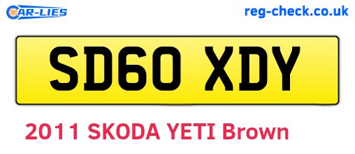 SD60XDY are the vehicle registration plates.