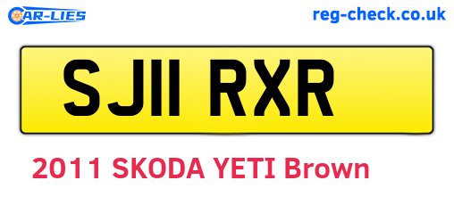 SJ11RXR are the vehicle registration plates.