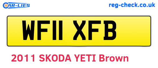WF11XFB are the vehicle registration plates.