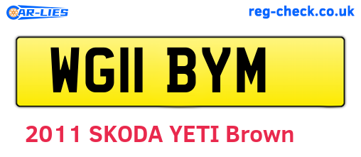 WG11BYM are the vehicle registration plates.