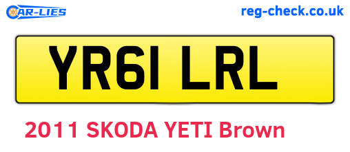 YR61LRL are the vehicle registration plates.