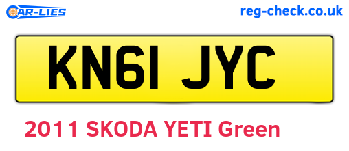 KN61JYC are the vehicle registration plates.
