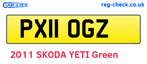 PX11OGZ are the vehicle registration plates.