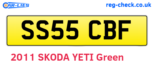 SS55CBF are the vehicle registration plates.