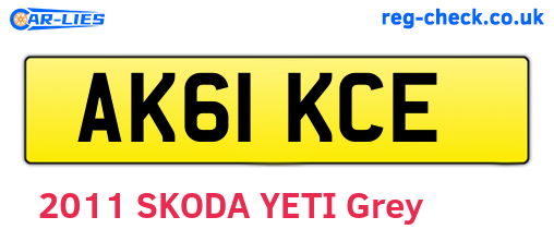 AK61KCE are the vehicle registration plates.