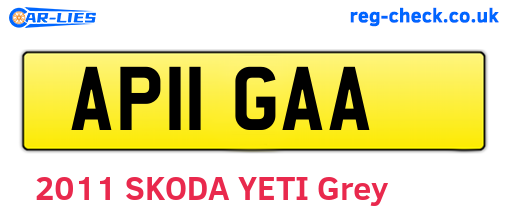 AP11GAA are the vehicle registration plates.
