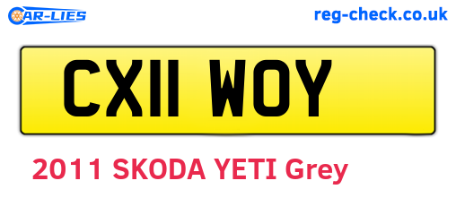 CX11WOY are the vehicle registration plates.