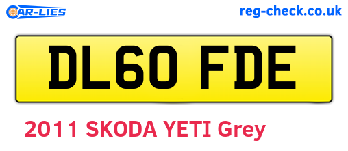 DL60FDE are the vehicle registration plates.