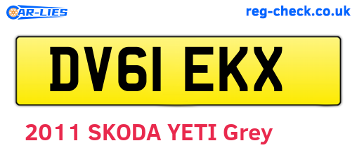 DV61EKX are the vehicle registration plates.