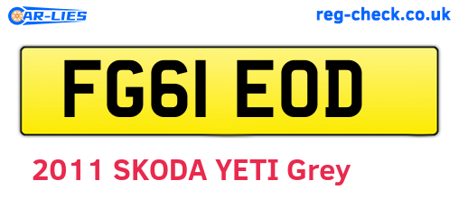 FG61EOD are the vehicle registration plates.