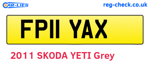 FP11YAX are the vehicle registration plates.