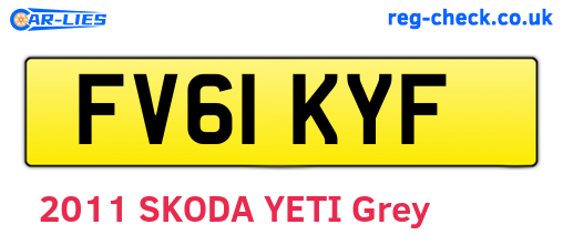 FV61KYF are the vehicle registration plates.