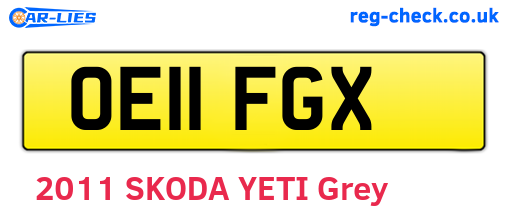 OE11FGX are the vehicle registration plates.